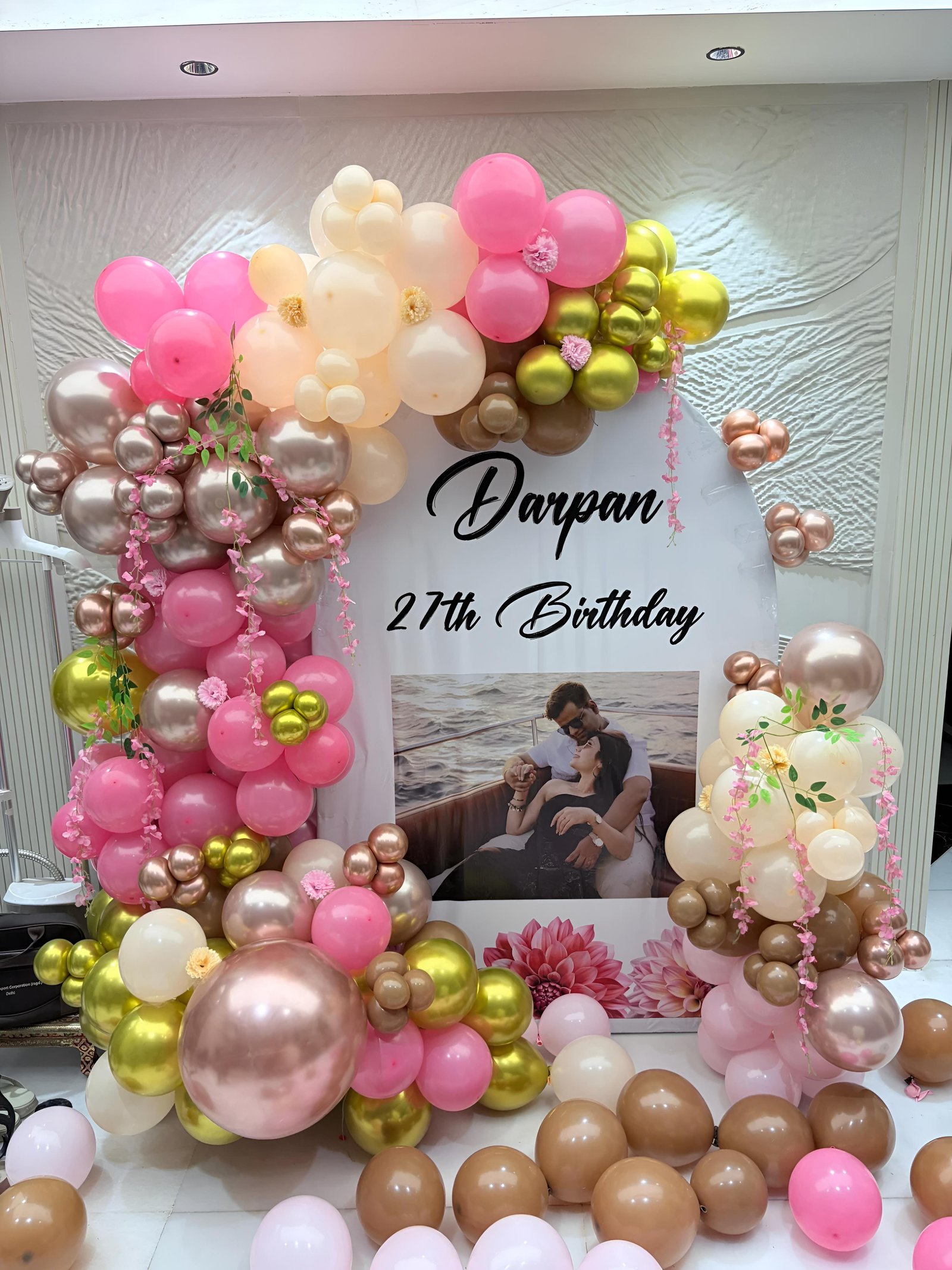 Premium balloon decoration service for Bachelor Party, Birthday Decoration, Anniversary Decoration, Baby Welcome Decoration and other special celebrations. We create stylish balloon arches, organic balloon garlands, customized backdrops and themed decorations according to your choice of colours, names, text and theme. Looking for balloon decoration near me or a professional balloon decoration artist in Dwarka? Our team provides customized balloon decoration services for homes, hotels, party venues and special events across Delhi NCR, including Dwarka, Uttam Nagar and nearby areas.