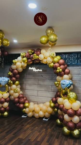 Elegant Purple And White Ring Decoration - Deepak Balloon