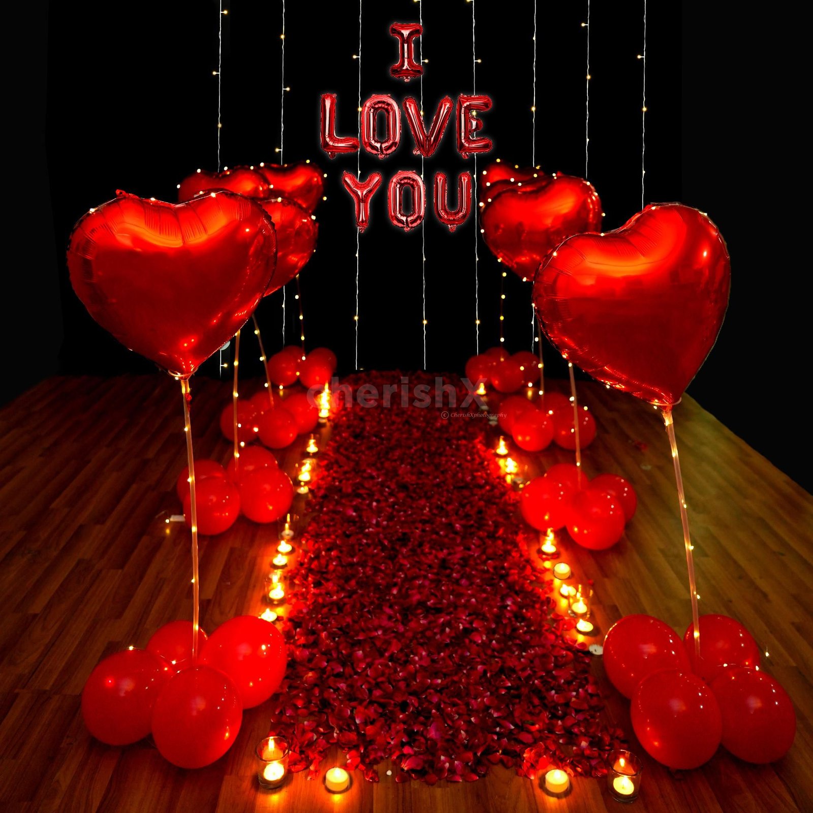 Red Heart Theme Decoration - Deepak Balloon